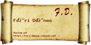 Füri Dénes névjegykártya
